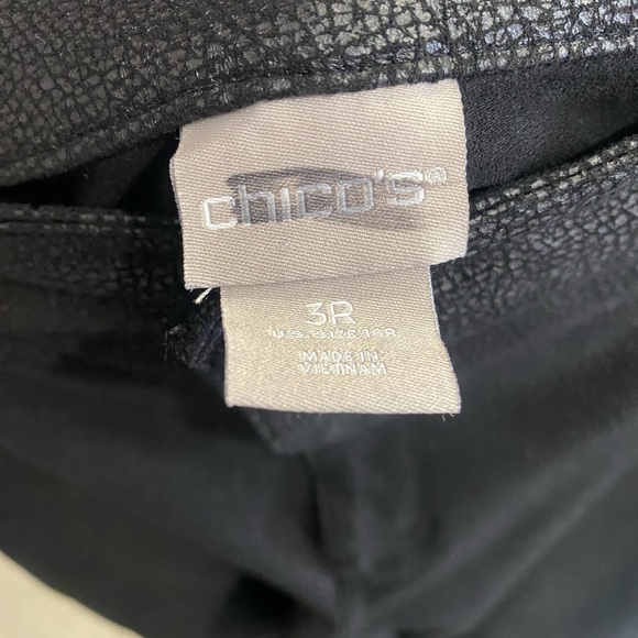 Chicos Black Faux Leather Slim Pants size Large - Picture 4 of 7